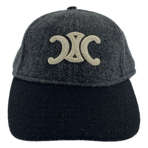 Celine Wool Triomphe Baseball Cap L Gray main image 6